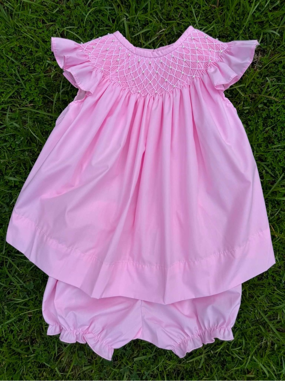 Pink Pearl Hand Smocked Set
